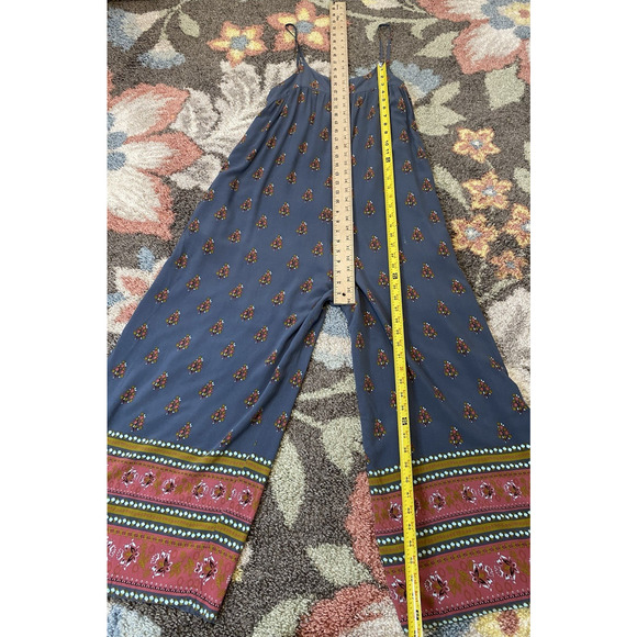 NATURAL LIFE Jumpsuit Size Medium Wide Leg Loose Gray Blue Bohemian Rayon Romper - Picture 11 of 12